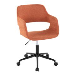 Black Metal, Orange Fabric Margarite Task Chair