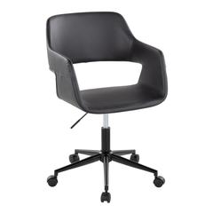 Black Metal, Black PU Margarite Task Chair