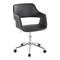 Chrome Metal, Black PU Margarite Task Chair