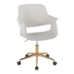 Gold Metal, Cream Velvet Vintage Flair Office Chair