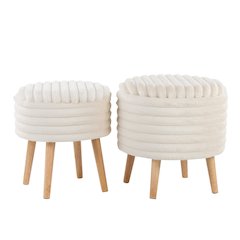 Tray Plush Storage Ottoman Set