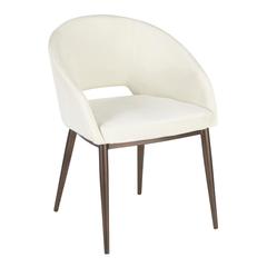 Copper Metal, Cream Velvet Renee Chair