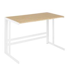 White Metal, Natural Bamboo Roman Office Desk