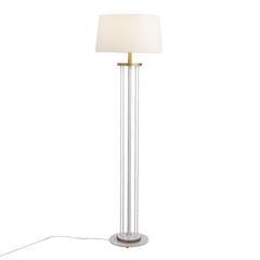 Natural Wood, White Metal, White Rope Rope Floor Lamp