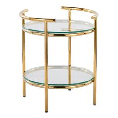 Gold Metal, Clear Glass Rhonda Side Table