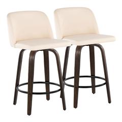 Brown Toriano 26" Fixed Height Counter Stool - Set of 2