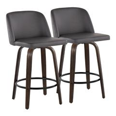 Brown Toriano 26" Fixed Height Counter Stool - Set of 2