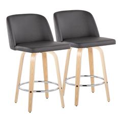 Brown Toriano 24" Fixed Height Counter Stool - Set of 2