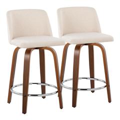 Brown Toriano 24" Fixed Height Counter Stool - Set of 2