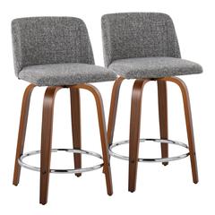 Brown Toriano 24" Fixed Height Counter Stool - Set of 2