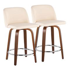 Brown Toriano 24" Fixed Height Counter Stool - Set of 2