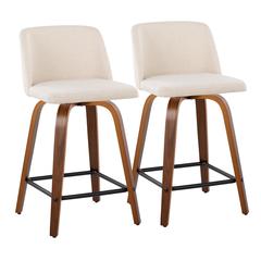 Brown Toriano 24" Fixed Height Counter Stool - Set of 2