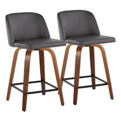 Brown Toriano 24" Fixed Height Counter Stool - Set of 2