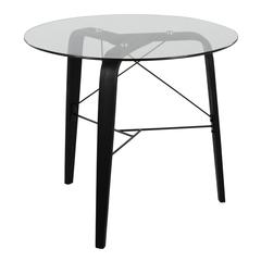 Black Wood, Clear Glass Trilogy Round Dinette Table