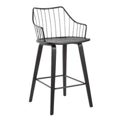 Black Wood, Black Metal Winston Counter Stool