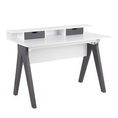 Grey Wood, White Wood Wishbone Desk