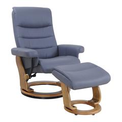 Scandinavian / European-styled recliner and ottoman, Grey Blue