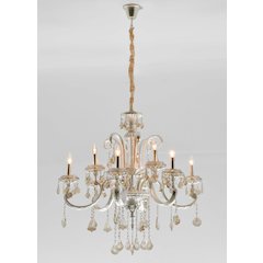 Hollywood Brush 9 light Silver Chandelier
