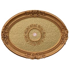 Golden Rocaille Oval Chandelier Ceiling Medallion