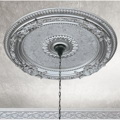 Antique Silver Round Ceiling Medallion 24 Inch Diameter