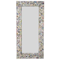 Quilled Large Leaner Coil Art Mirror 36x79