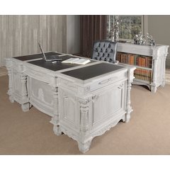 Mystique Gray Mahogany Monarch Executive Desk