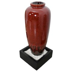Red Bubbling Fountain With Base