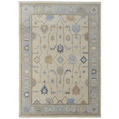 Karina Transitional Floral & Botanical, Ivory/Blue/Tan, 2' x 3' Accent Rug