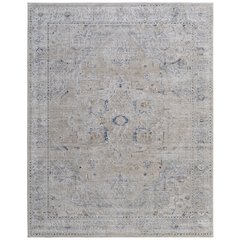 Pasha Transitional Medallion, Ivory/Taupe/Blue, 2' x 3' Accent Rug