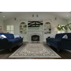 Ustad Taditional Persian Rug, Ash Gray/Dusk Blue, 5ft-6in x 8ft-6in Area Rug, 5226112FIVYWALE50