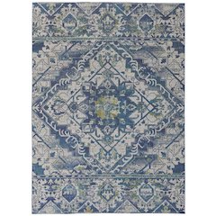 Foster intage Medallion Rug, Crystal Teal/Green/Tan, 6ft-5in x 9ft-6in Area Rug, FST3760FGRNBGEF11