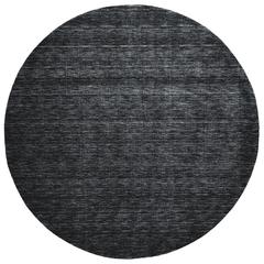 Luna Hand Woven Marled Wool Rug, Black/Dark Gray, 8ft x 8ft Round, 5798049FBLK000N80