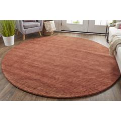 Luna Hand Woven Marled Wool Rug, Rust/Red-Orange, 8ft x 8ft Round, 5798049FRST000N80