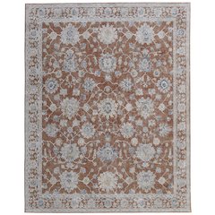 Pasha Transitional Floral & Botanical, Red/Ivory/Blue, 7'-10" x 10'-3" Area Rug