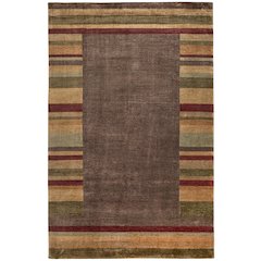 Keystone Modern Stripes, Brown/Green/Red, 7'-9" x 9'-9" Area Rug