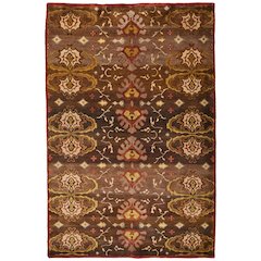 Amzad Transitional Ikat, Brown/Red/Tan, 4' x 6' Accent Rug