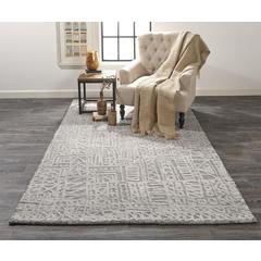 Colton Modern Minimalist Rug, Light Gray/Silver, 3ft-6in x 5ft-6in Accent Rug, 8748793FGRY000C50