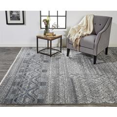 Payton Tribal Diamond Rug, Gray/Denim Blue, 2ft x 3ft Accent Rug, 9806495FBLUGRYP00