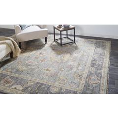 Carrington Traditional Oushak Rug, Geometric Floral, Gray/Pink, 2ft x 3ft Accent Rug, 9826504FGRYPNKP00