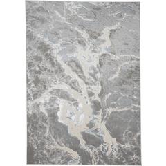 Azure Modern Metallic Marbled Accent Rug, Gray/Silver/Beige, 1ft-8in x 2ft-10in, AZR3539FGRYBLUP18