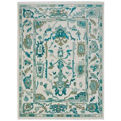 Karina Transitional Floral & Botanical, Green/Ivory, 5'-6" x 8'-6" Area Rug