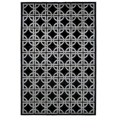 Dim Sum Modern Abstract, Black/Silver, 8'-6" x 11'-6" Area Rug