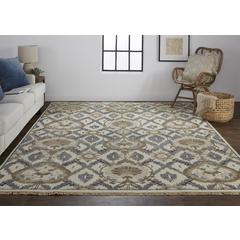 Beall Luxury Wool Rug, Ornamental Ikat, Beige, 2ft x 3ft Accent Rug, BEA6712FGRYBRNP00