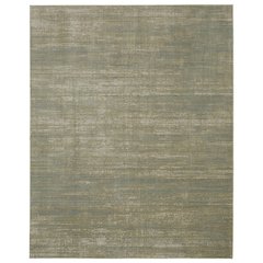 Deja Modern Solid, Green/Tan, 6'-7" x 9'-6" Area Rug