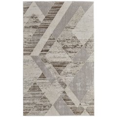Vancouver Modern Geometric, Tan/Brown/Ivory, 8' x 10' Area Rug