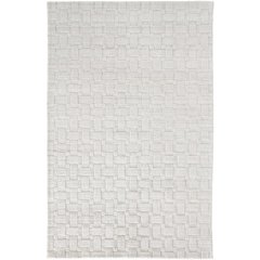 Redford Transitional Solid, White/Silver, 5' x 8' Area Rug