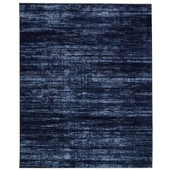 Deja Modern Solid, Blue/Black, 7'-10" x 10'-3" Area Rug