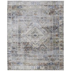 Melrose Transitional Distressed, Gray/Red/Blue, 6'-7" x 9'-6" Area Rug