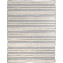 Duprine Transitional Stripes, Blue/Ivory/Tan, 8' x 11' Area Rug