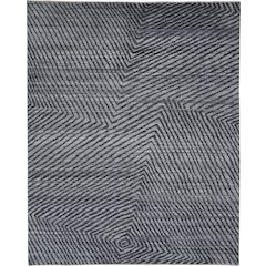 Vivien Architectural Hand Knot Wool Area Rug, Graphite Gray/Denim, 10ft x 14ft, 8046555FGRY000H00